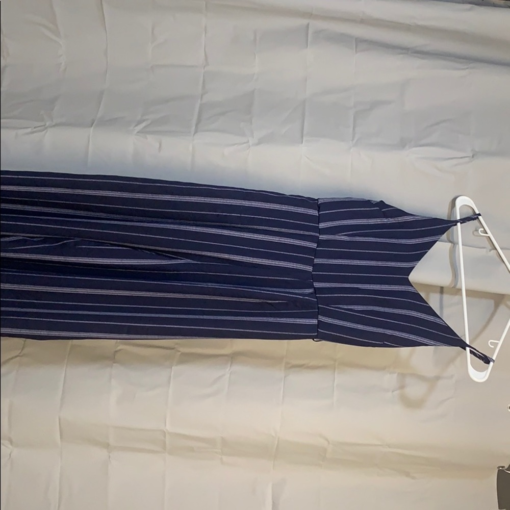 Navy striped jumpsuit/romper